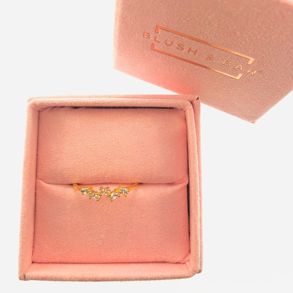Women’s Blush & Bar Gold Genna Round Cut Ring